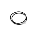 Men’s Black Leather Bracelet with Sterling Silver Charm – 925